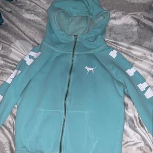 vs pink zip up sweatshirt/size xs/worn a few times/$10